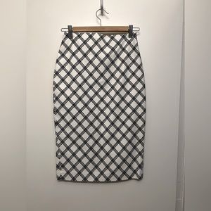 Express High Waisted Black and White Pencil Skirt